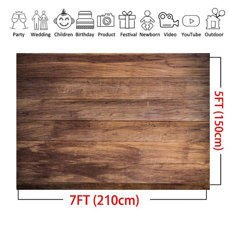 LTLYH Rustic Horizontal Wood Backdrop 7x5ft â€“ Vinyl Brown Plank Photography Background for Farm Birthday Party, Baby Shower, Barn Wedding, Food or Product Photography 082 - Image 4